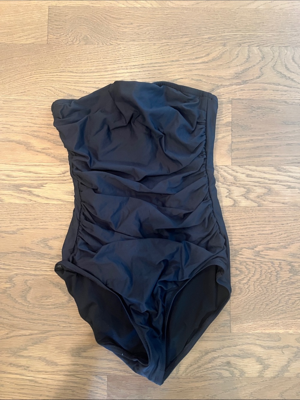 J. Crew Black Strapless One-Piece Swimsuit